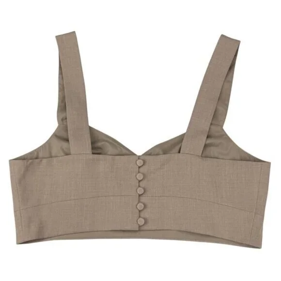 NWT MADEWELL Sweetheart-Neck Bralette Top Size 12 Taupe - Picture 4 of 5